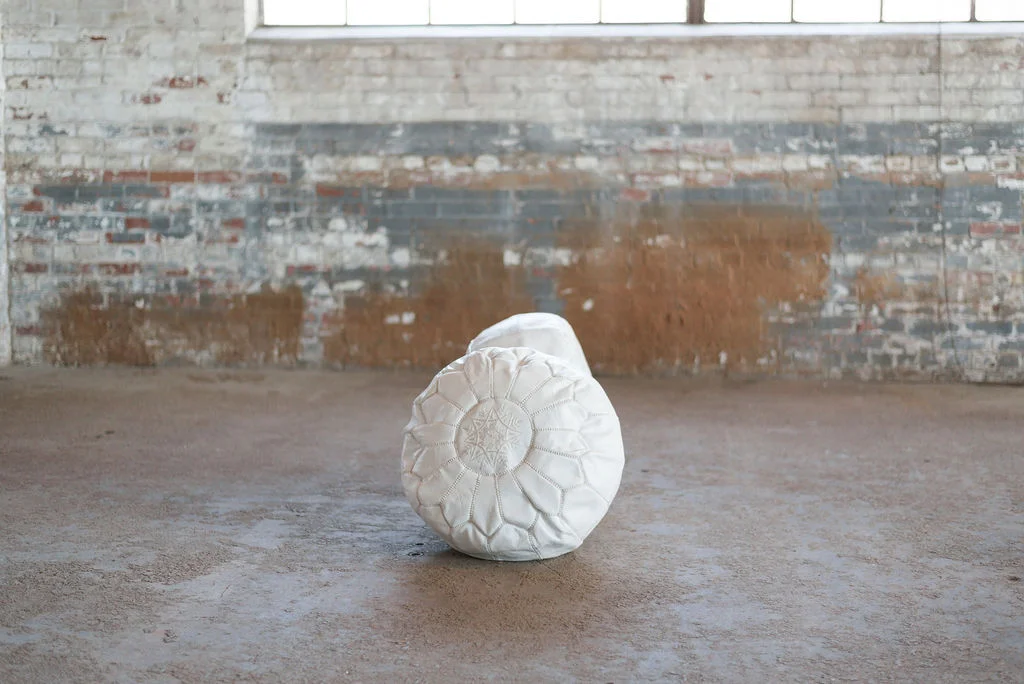 Boho Pouf- White