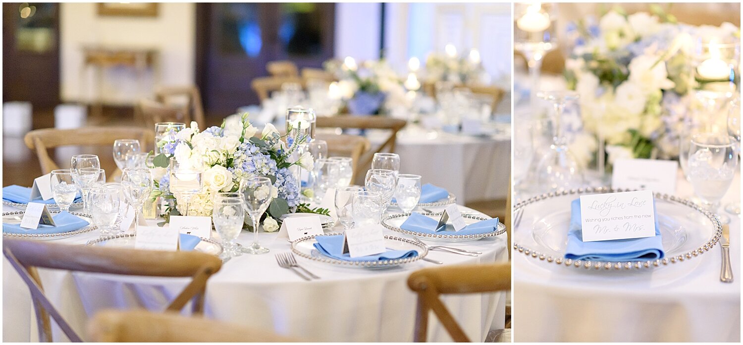  baby blue and white tablescape 