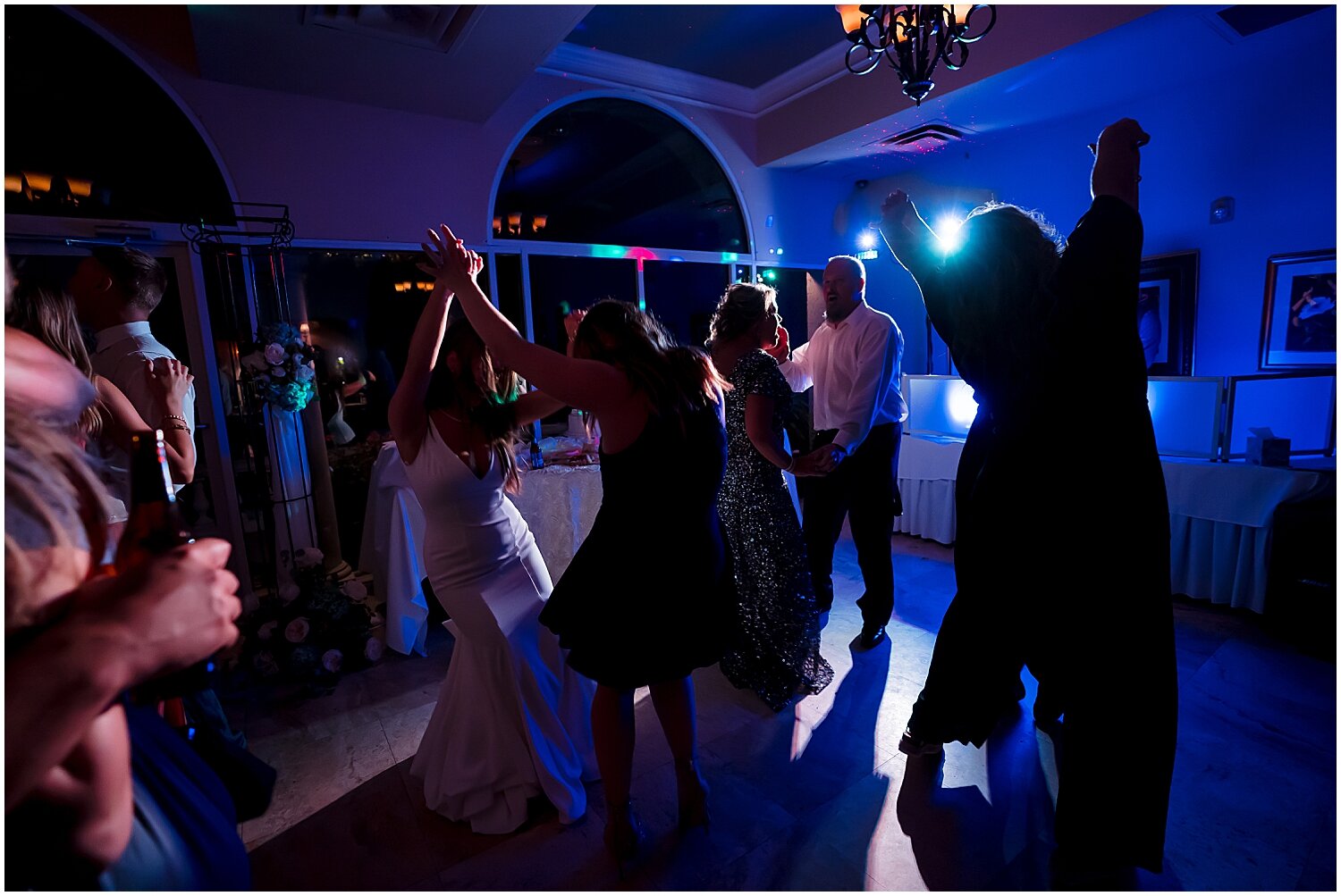  wedding guests dancing  
