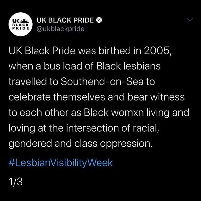 We stand in solidarity with Black lesbians and lesbians of colour around the world. 
As our queen @ladyphyll says: &ldquo;Solidarity is a verb. It requires action. It requires thought. And it often requires reimagining who you think you can be when working in service of other people. Solidarity is about hard decisions and speaking up; it&rsquo;s standing next to someone in their fight and it&rsquo;s being a shoulder to lean on when days are particularly hard. Solidarity is sometimes stepping into the fight so someone else can have a day off.&rdquo;
&bull;
#LesbianVisibilityWeek