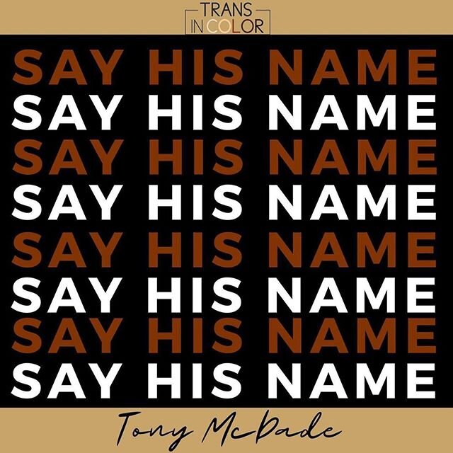 #Repost @trans_in_color
・・・
A black trans man was killed by the police on May 27 in Tallahassee, Florida. 
His name was Tony McDade. SAY HIS NAME 🤎
#BlackTransLivesMatter #BlackLivesMatter #StopKillingUs #RIP #SayHisName