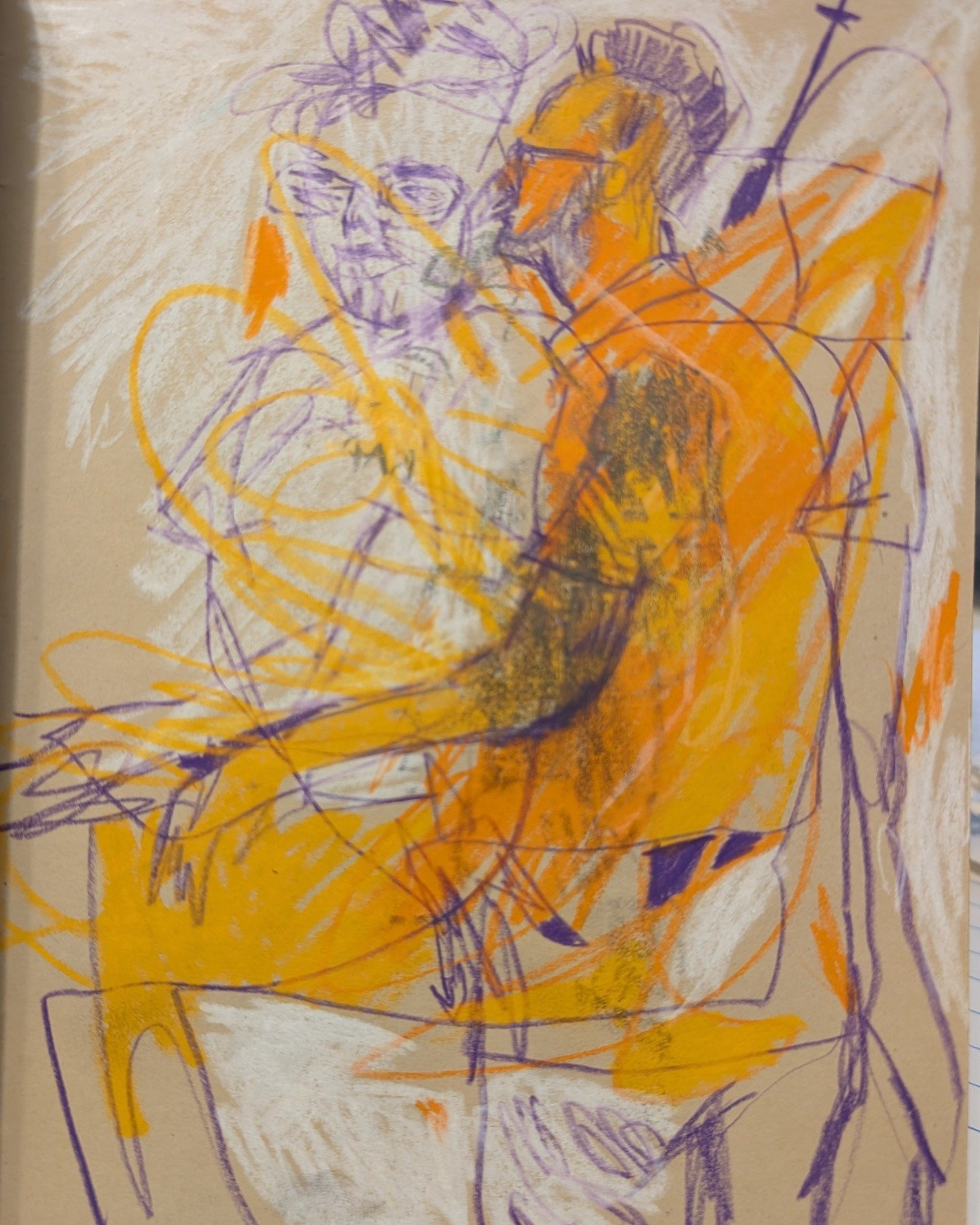 From today's sketchbook: Interior Designer and Friends.
prismacolor pencil and crayon on gifted sketchbook paper. 

The fine necromancers on my patreon got a behind the scenes blog with these, talking about the origin of the images. Link in bio.