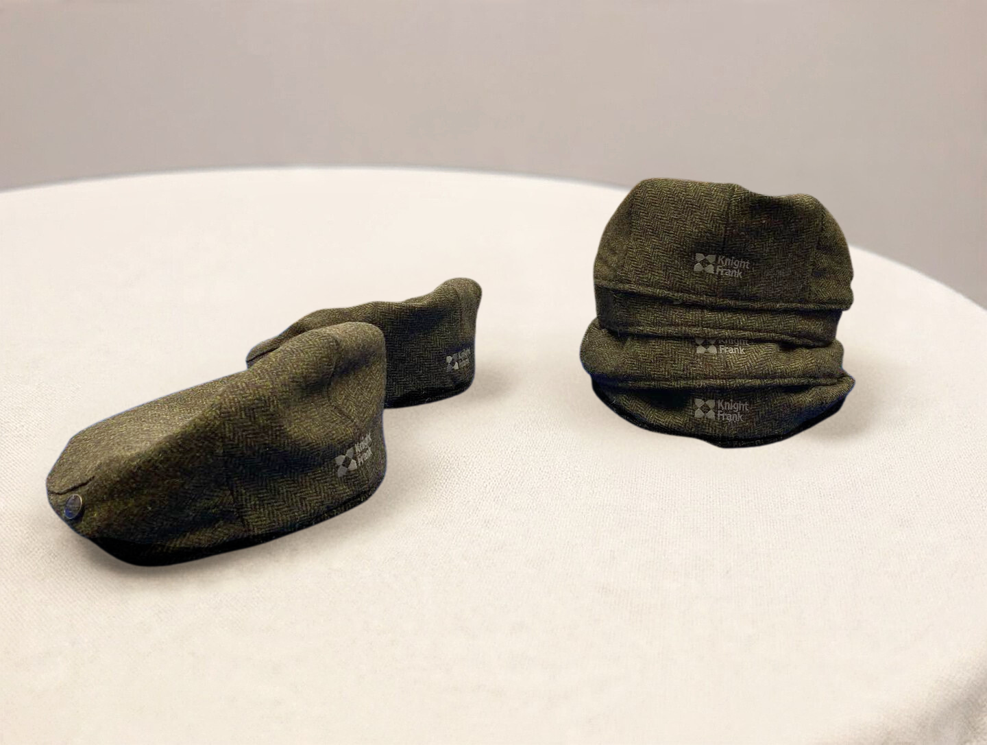 Custom embroidered hats for a company.