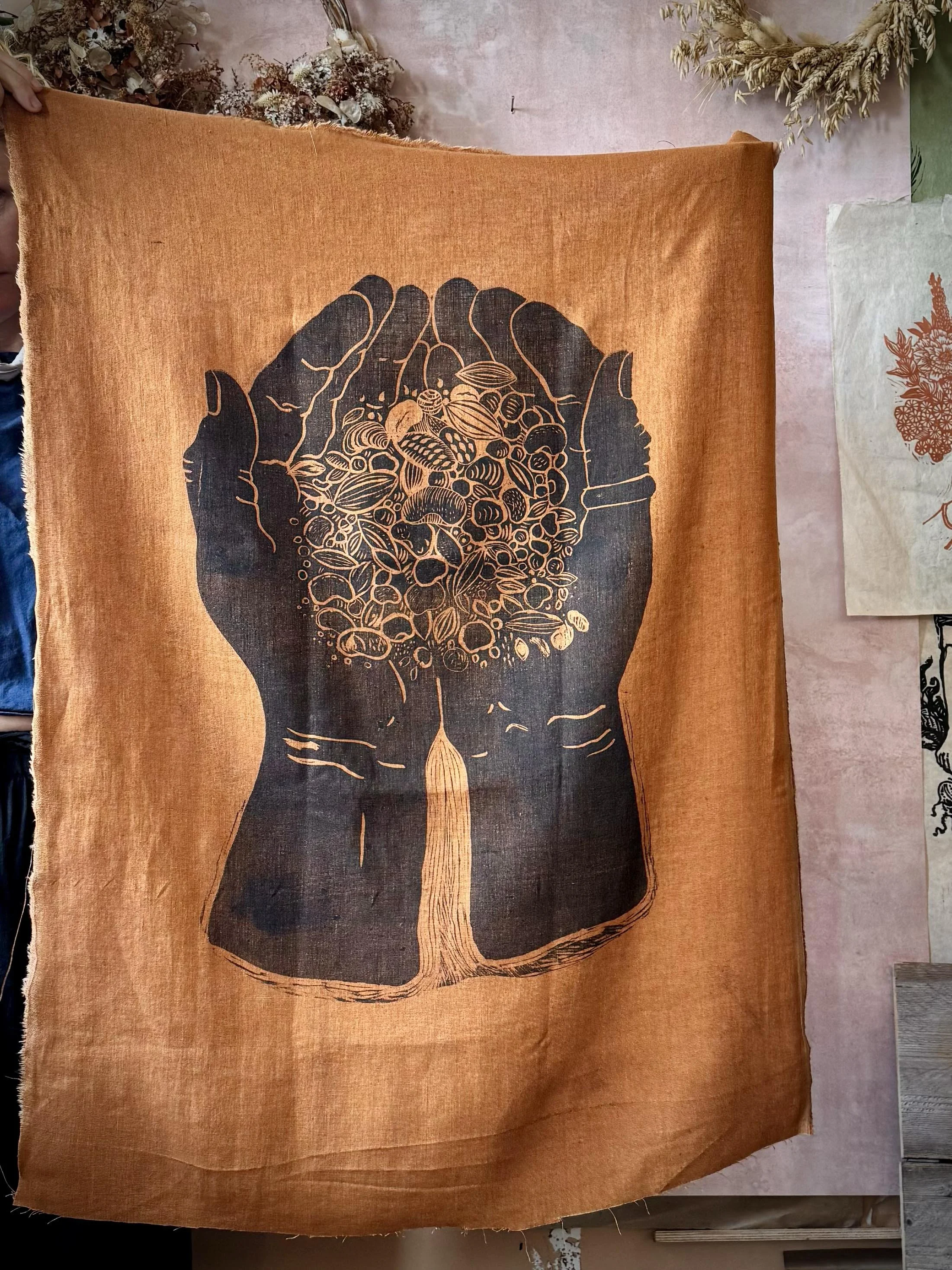 Seeds on linen