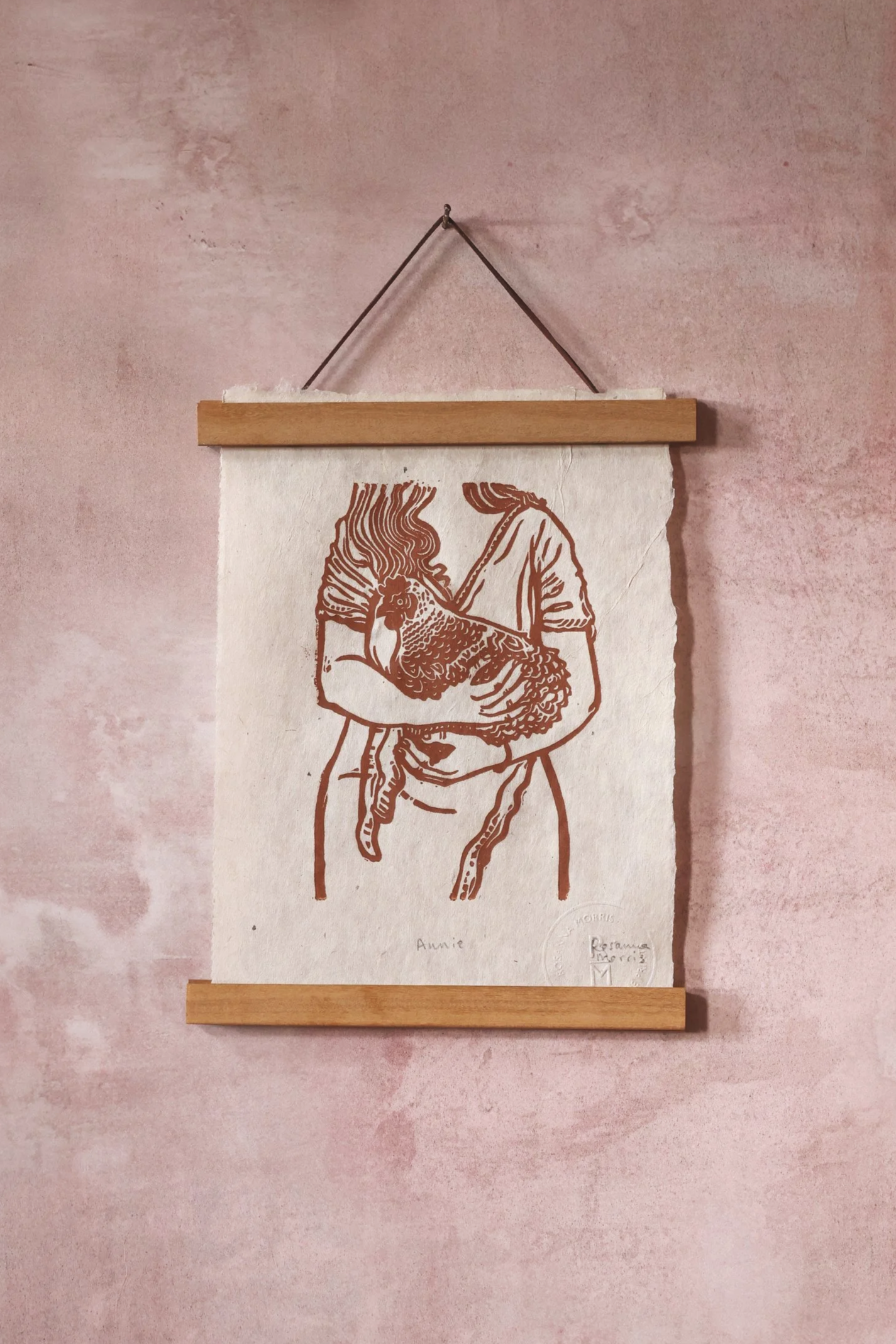 Annie - Conker orange - Linocutprint