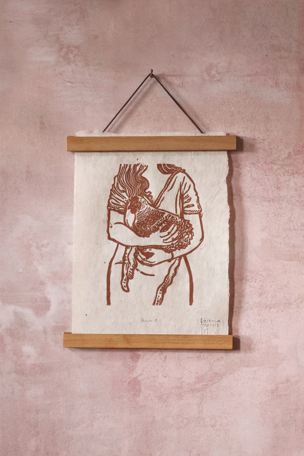 Annie - Conker orange - Linocutprint — ROSANNA MORRIS