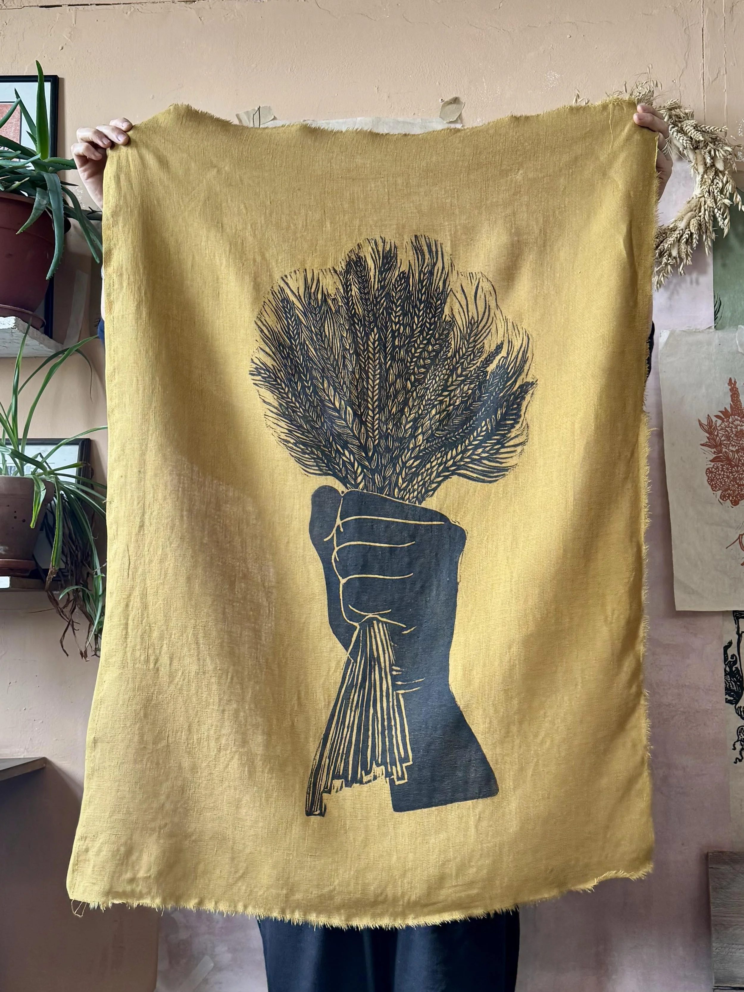 Heritage Wheat banner on linen