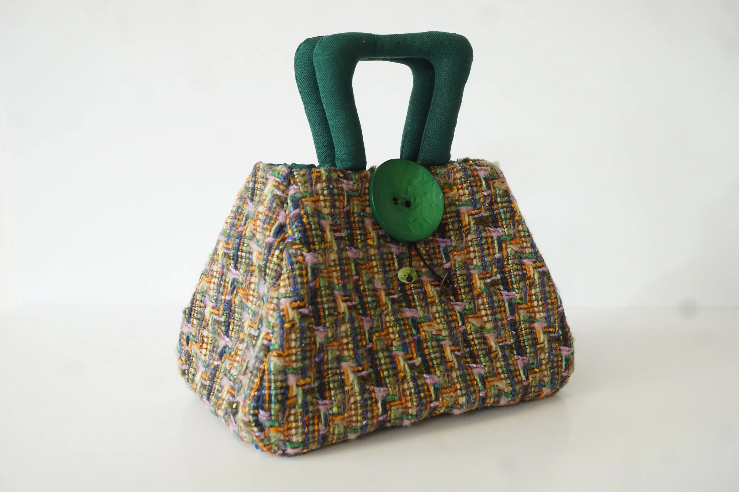Green Tweed Handbag- Muckle Fantoosh