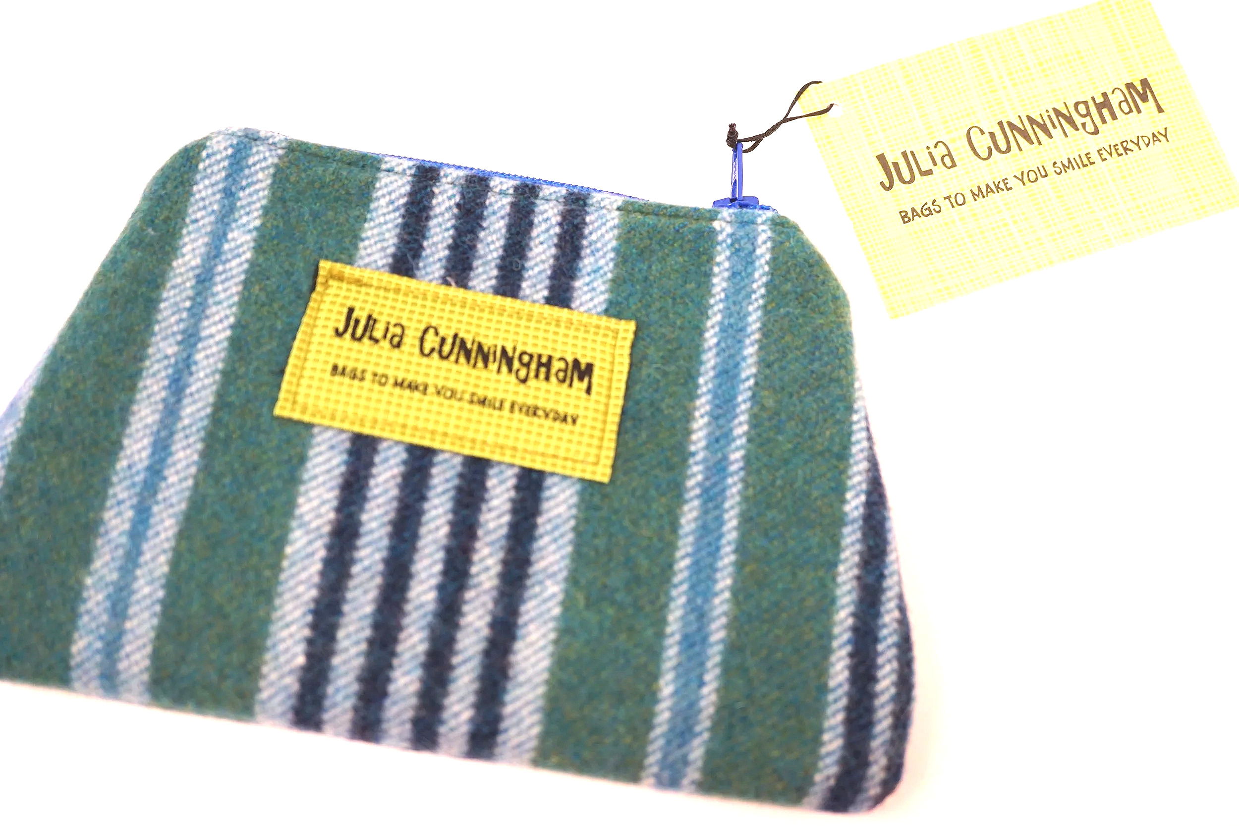 Stripy Hinnigan tweed lavender-filled zipped purse, handmade in Scotland by Julia Cunningham