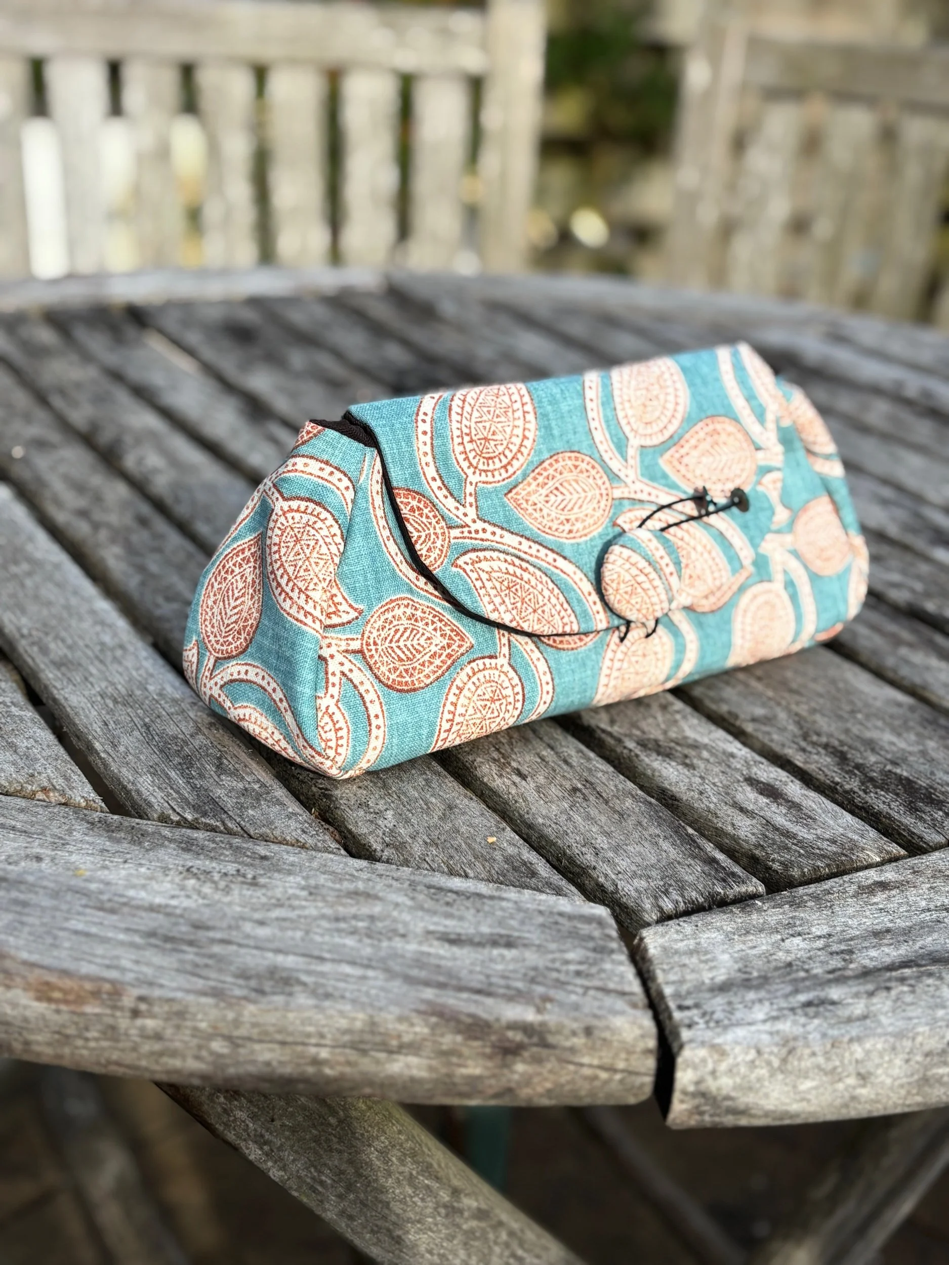Designer paisley floral clutch bag in sustainable cotton by Julia Cunningham Scotland front view
