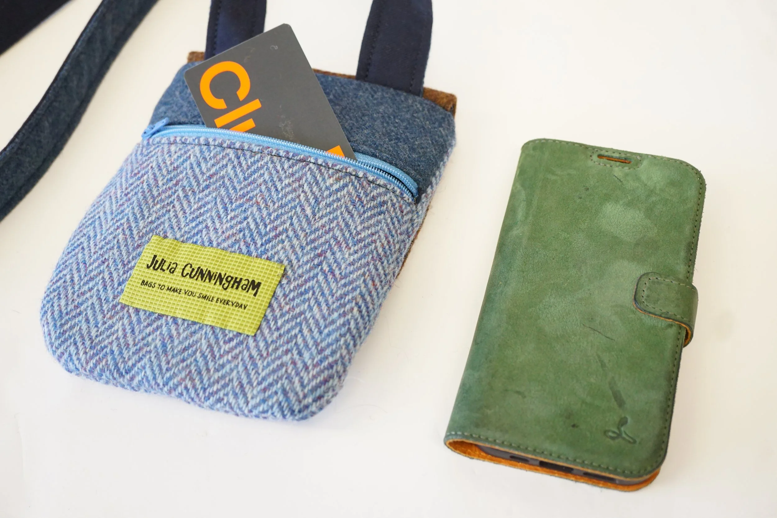 The Tweedling- Crossbody phone pouch with zipped pocket