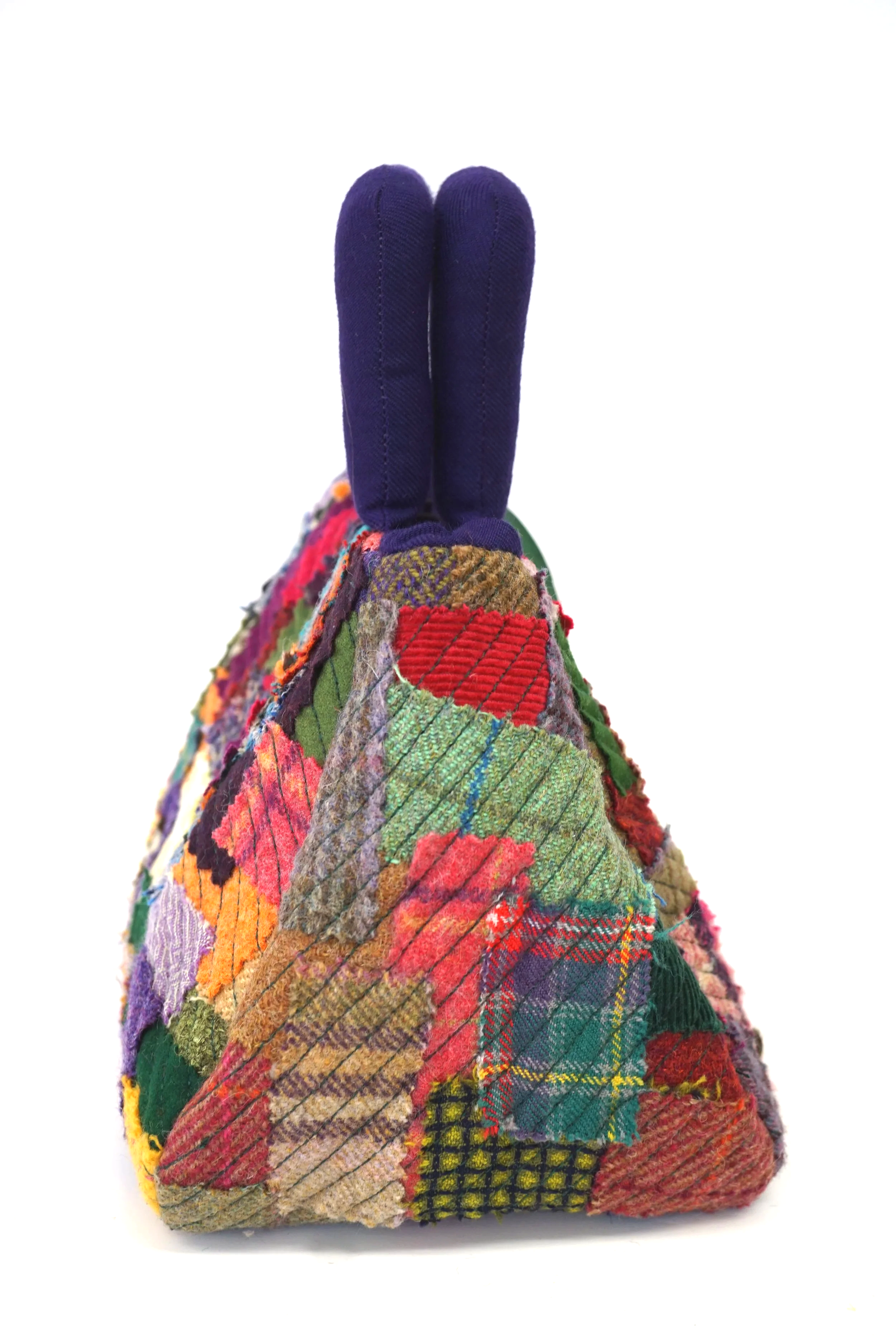 Muckle Fantoosh Scottish tweed handbag patchwork design handmade in the Scottish Borders by Julia Cunningham