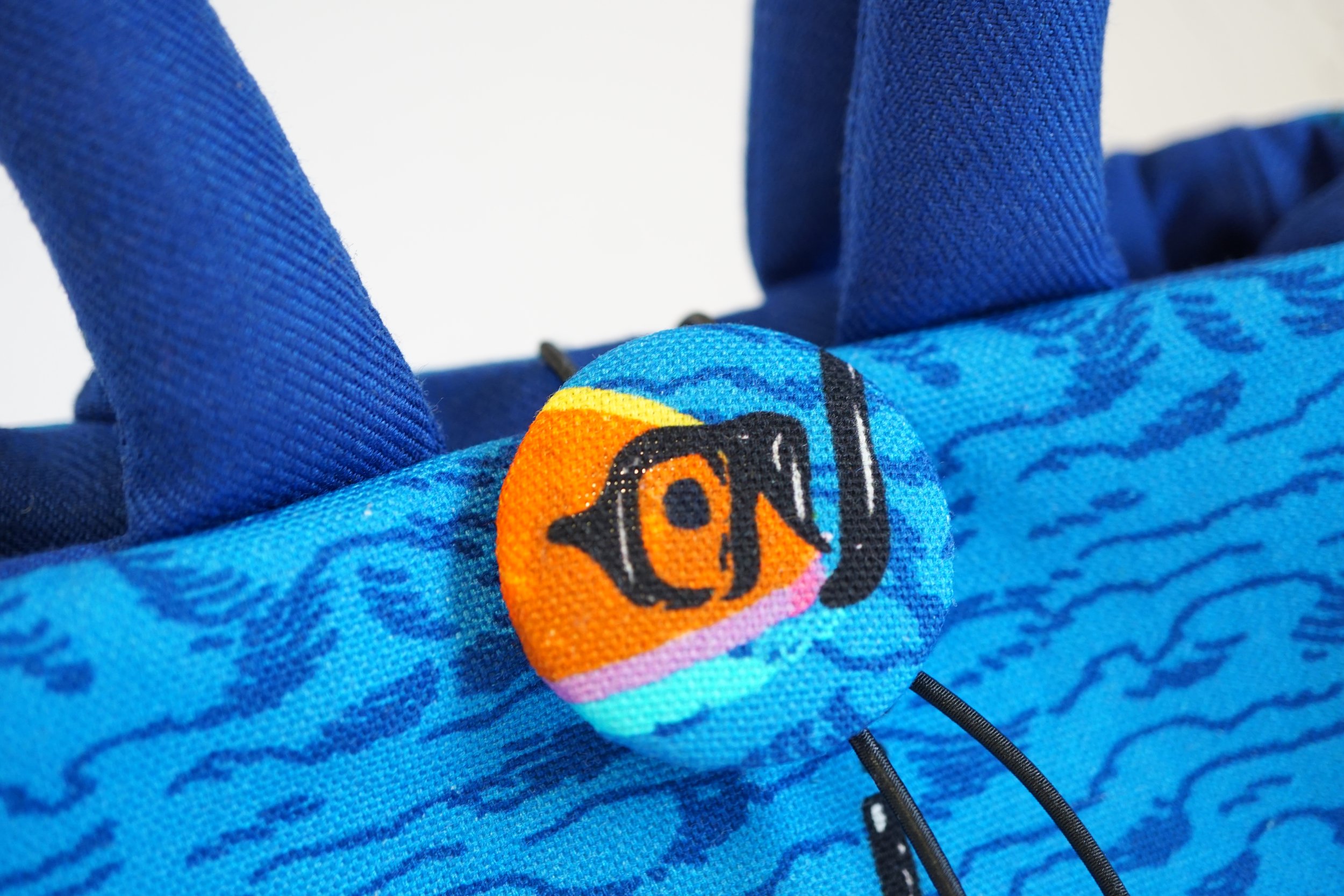 button detail on wee fantoosh handbag by Julia Cunningham