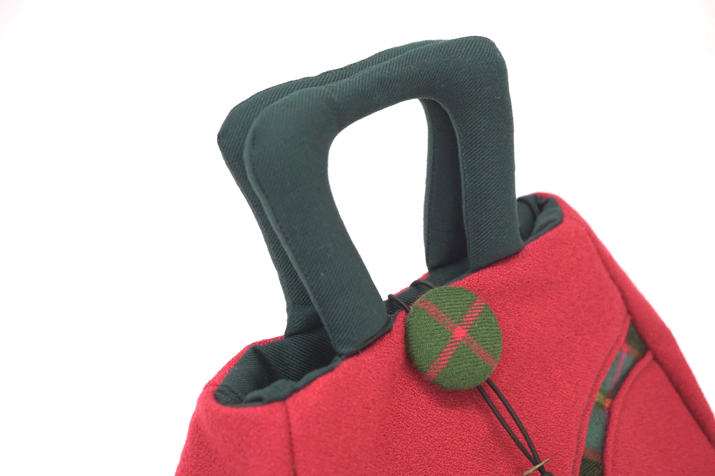 Tartan Muckle Fantoosh Scottish tweed handbag in pink Bute wool handmade by Julia Cunningham