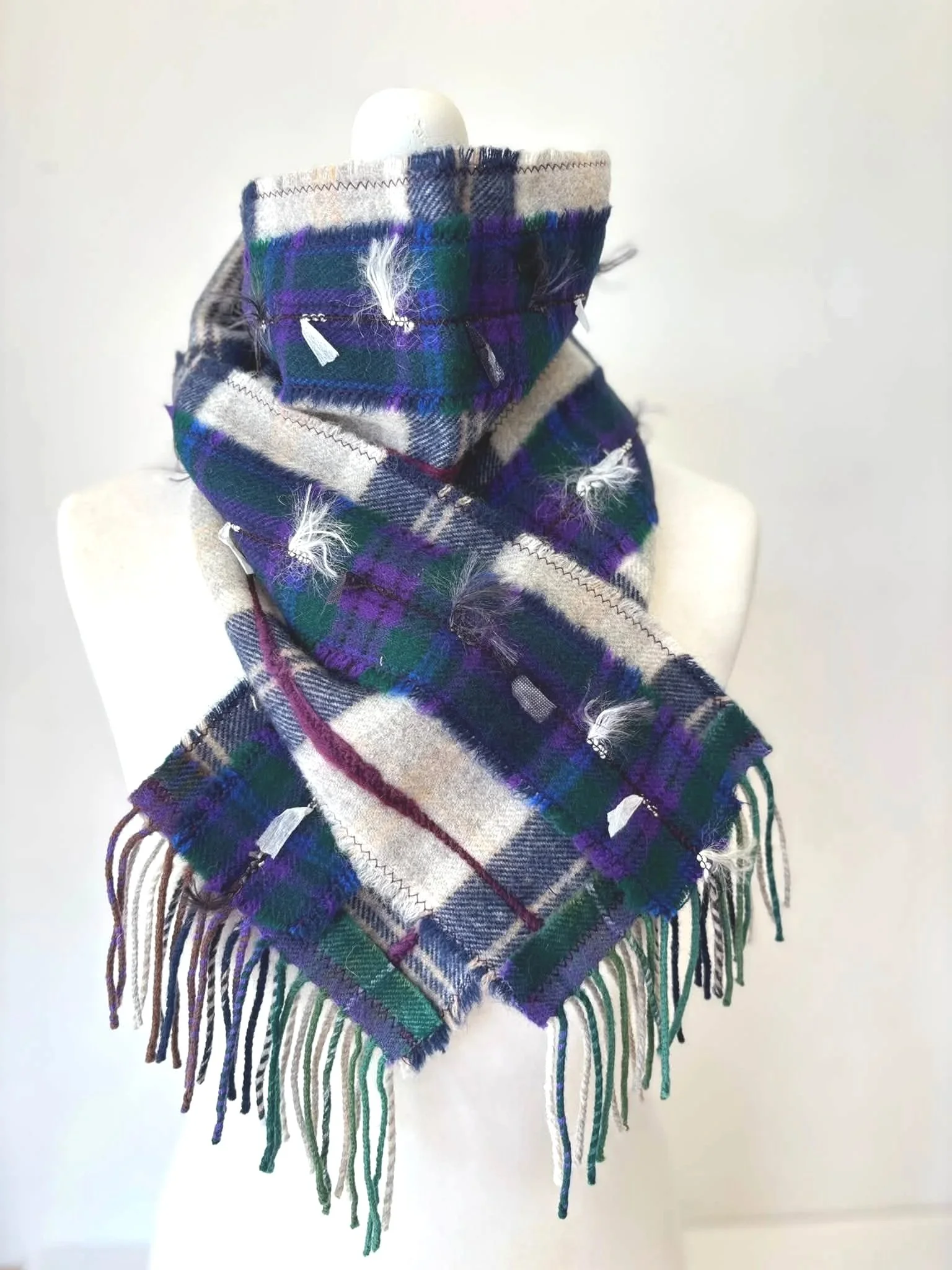 example of how to wear a handmade wool scarf by Julia Cunningham