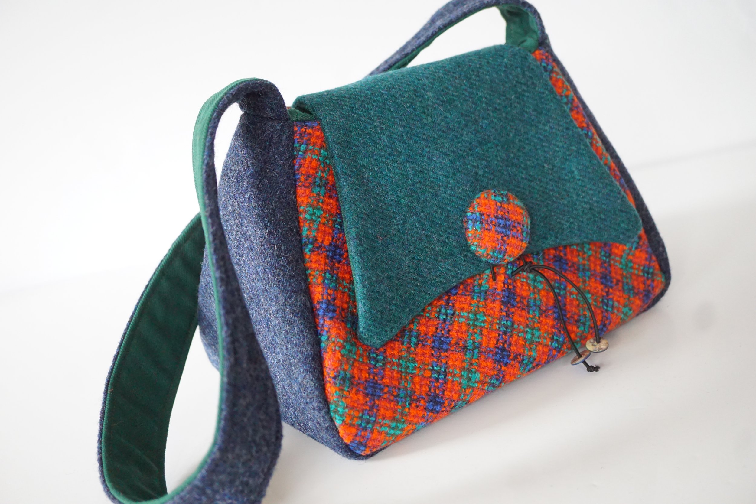 tweed shoulder bag handmade