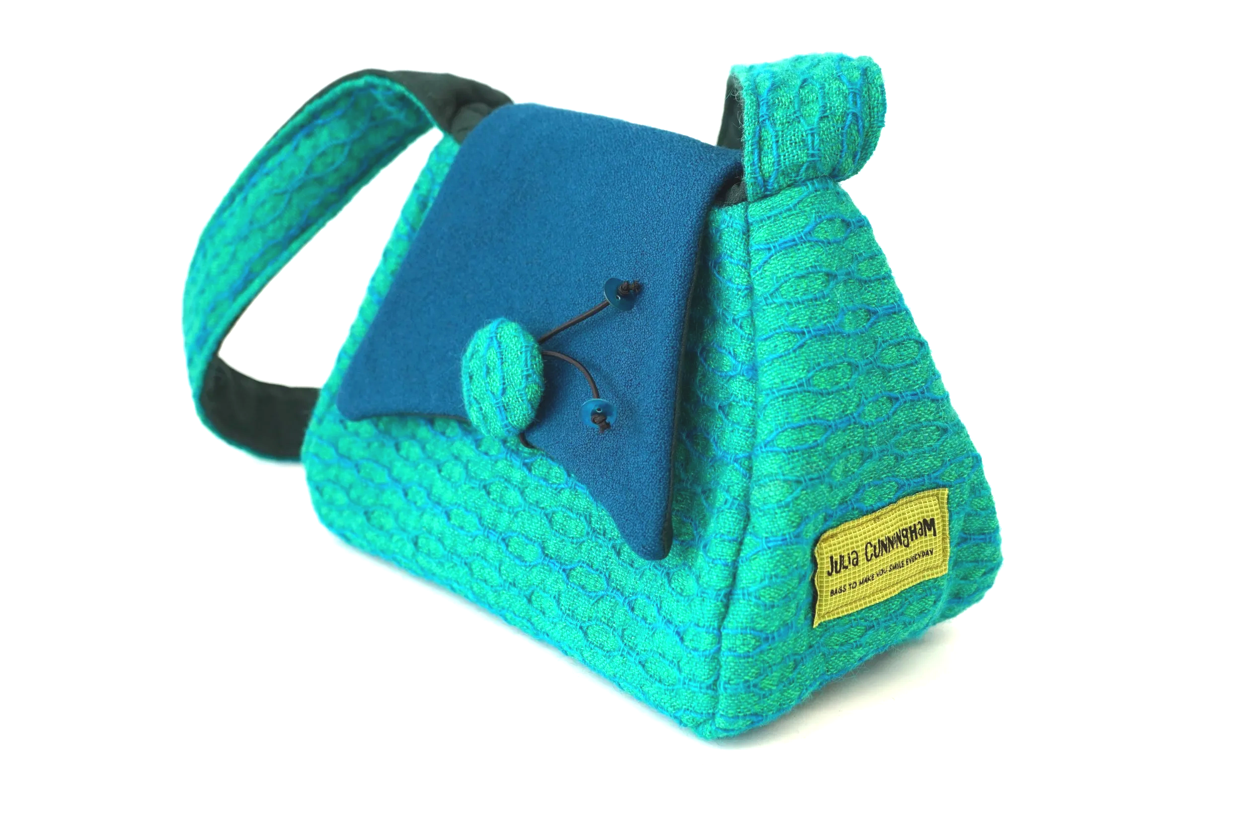 Green tweed shoulder bag