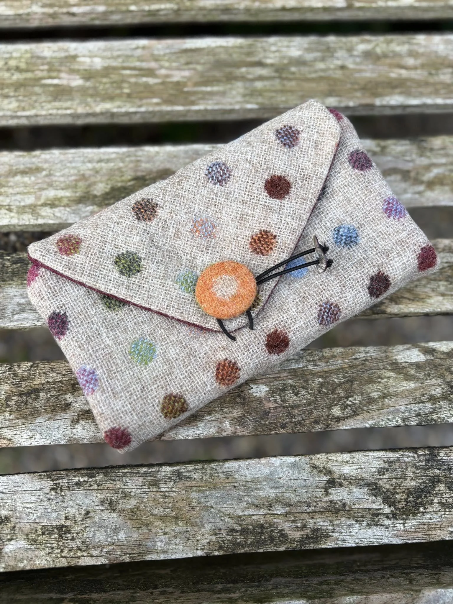 Spotty Tweed Clutch bag