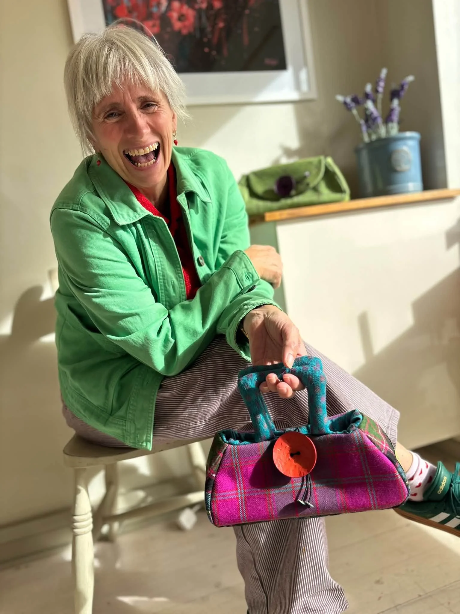 customer with pink tartan wee Fantoosh by Julia Cunningham.jpg