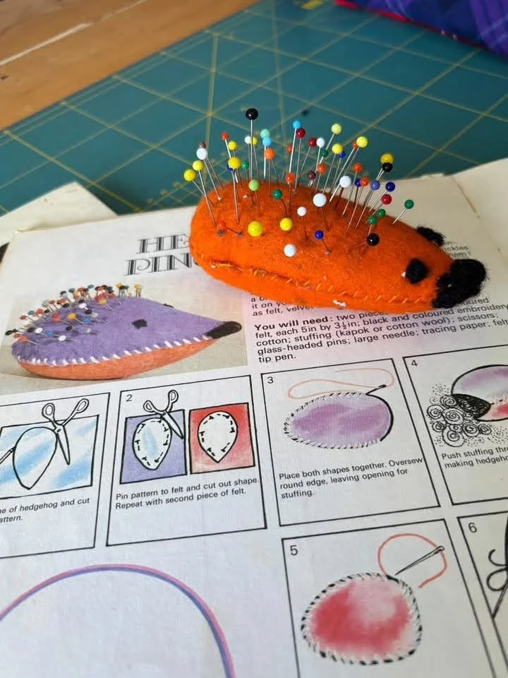 hedgehog pincushion and book i made this  as a child