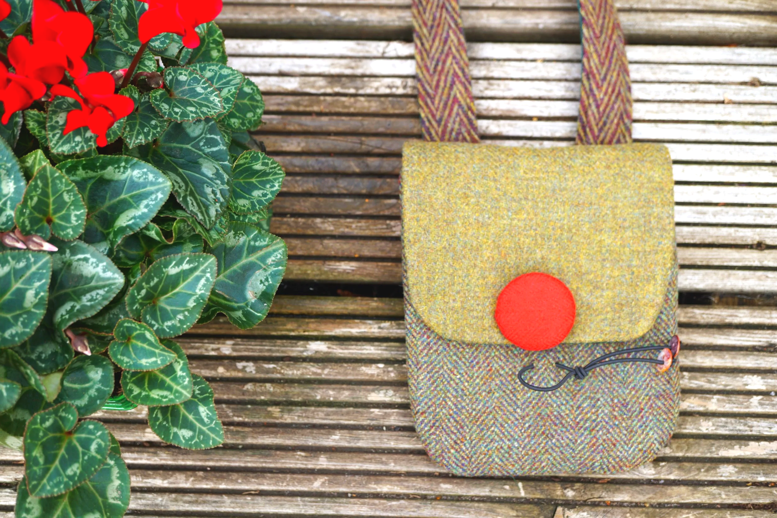 Brown and Barley handmade mixed tweed cross body bag for your phone