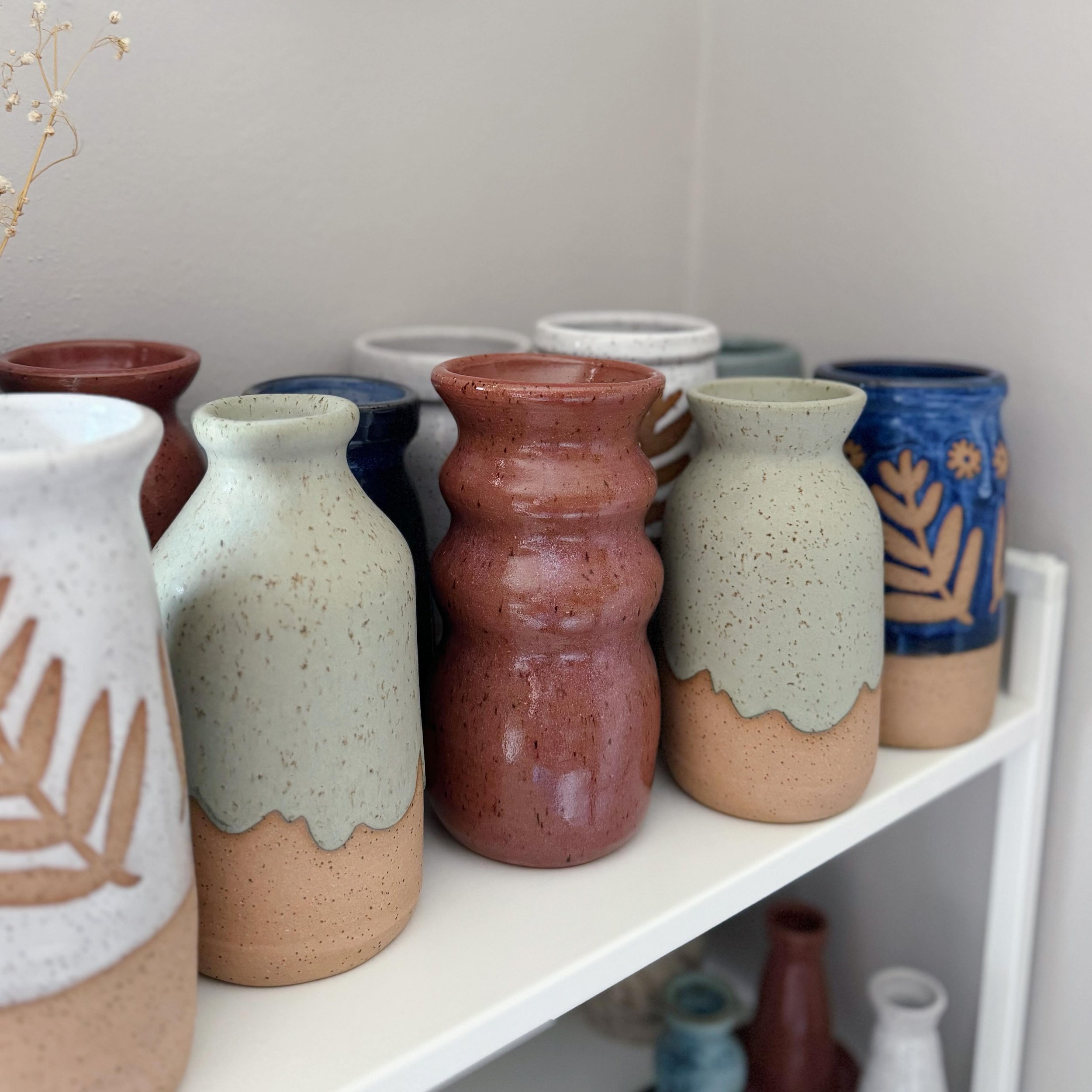 All ready for your spring blooms 🌼 #pottery #ceramics #wheelthrownpottery #makersmovement #makersgonnamake #madisonmakers #thatsdarling #livefolk #kilnfolk #handmadeholiday #handmadegifts #etsy #shopsmall #spring