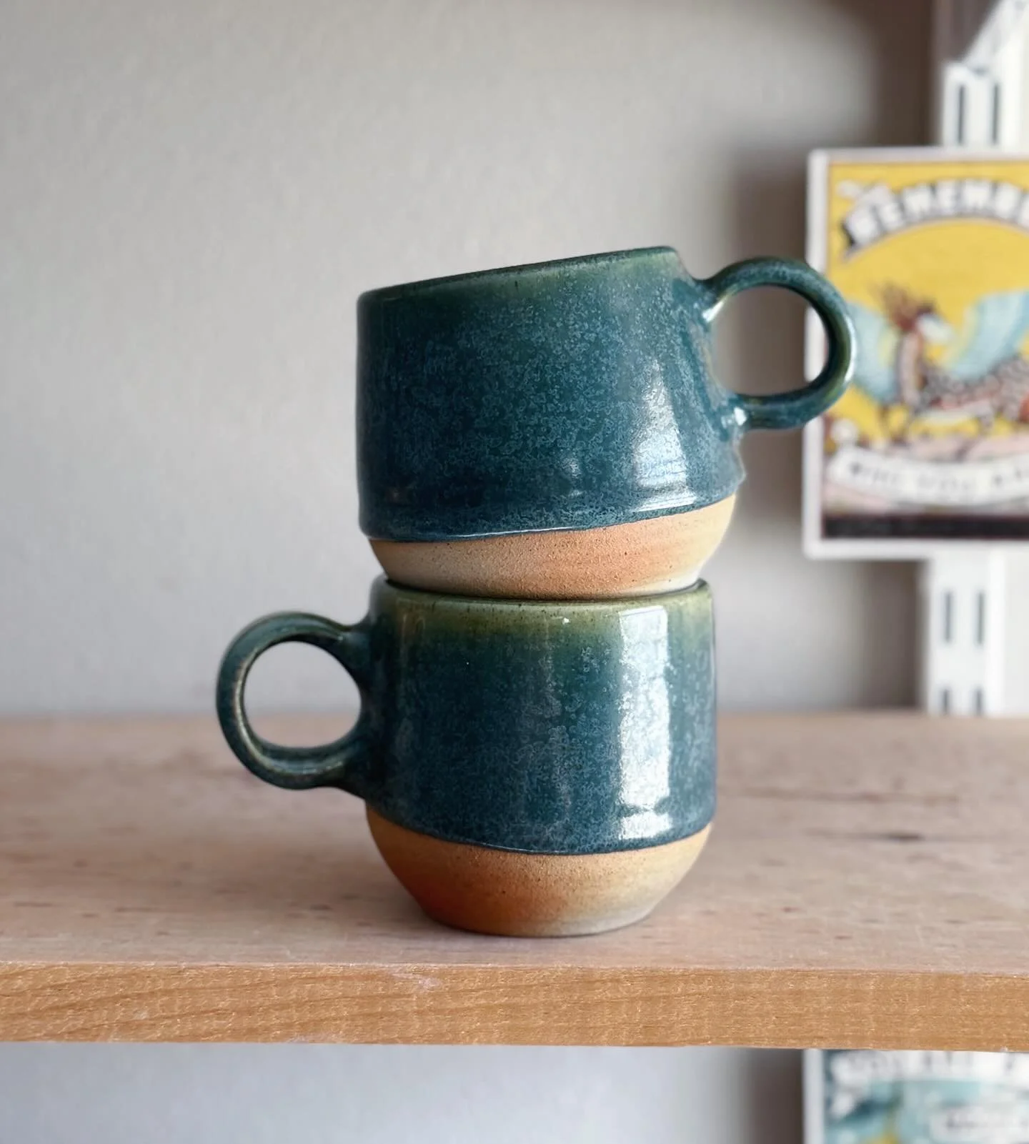 Packing up some pots to take to gallery night at  @spring_pilatesforlife tomorrow! These toasty wood fired tea cups are some favorites ☕️