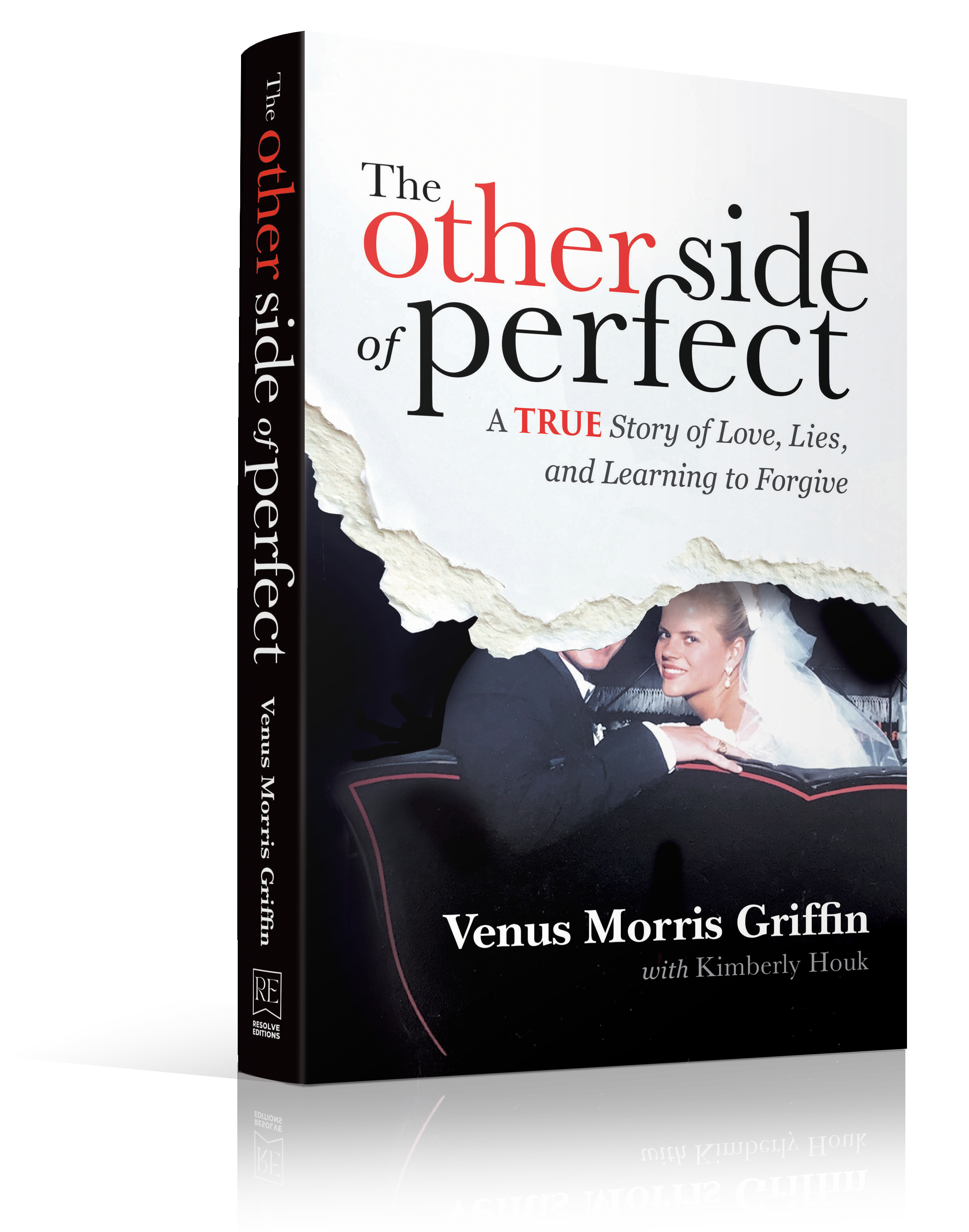 Book Cover for The Other Side of Perfect - Black white and red cover with bride and groom