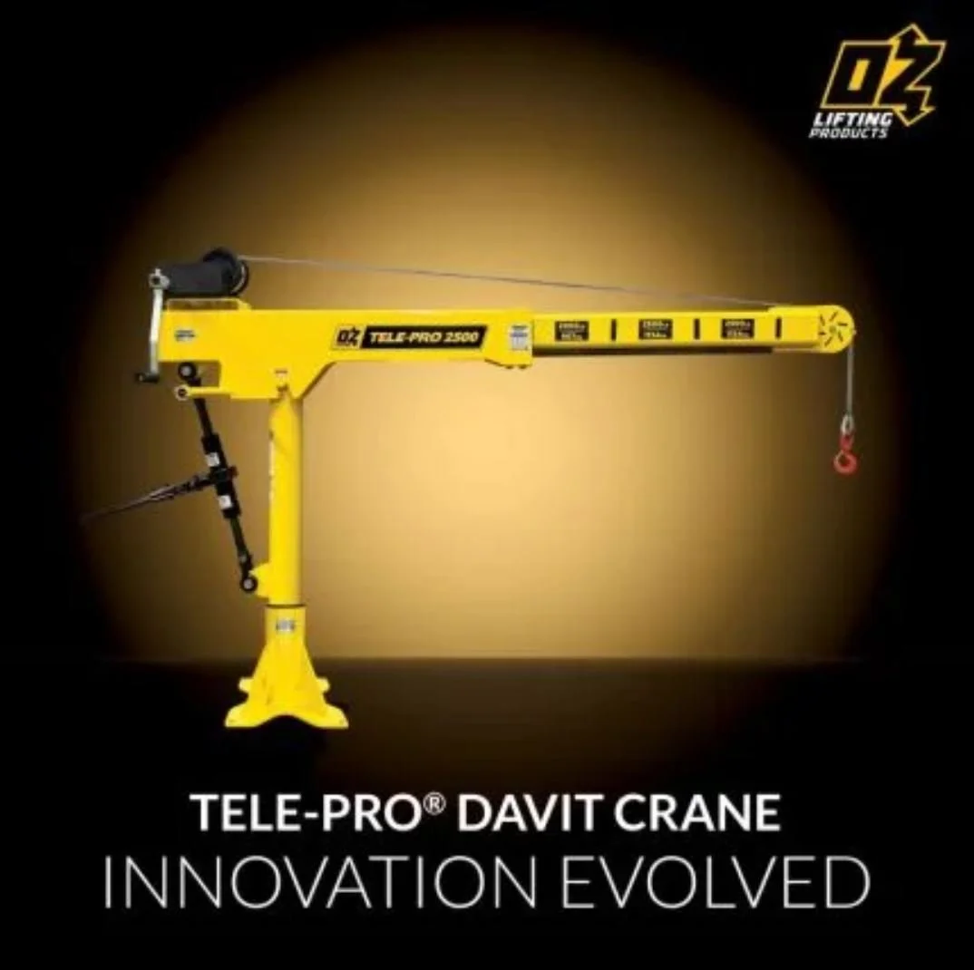 OZ Lifting unveils improved Tele-Pro davit crane