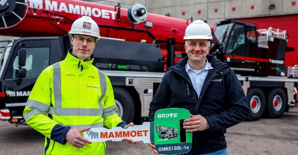 Mammoet takes delivery of world’s first Grove GMK5150L-1e plug-in hybrid all-terrain
