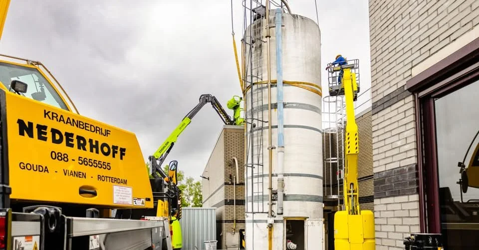 Two 50t Mobile Telescopic Cranes from Kraanbedrijf Nederhoff Lift and Lay Down Load Ready for Transport