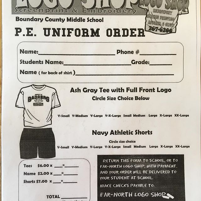 That time of year again! Stop in for your P.E. Uniforms and for the rest of the month of August save $2.00! Make it yours by adding a name to the back or leave it blank. #makeityours