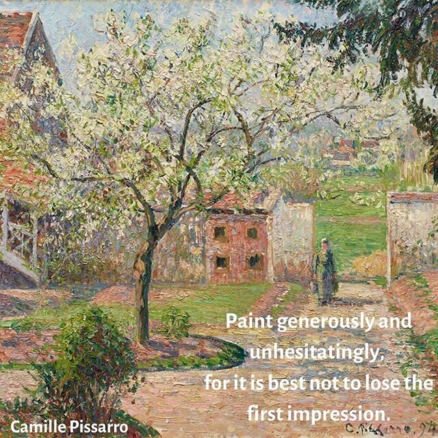 .⠀
Camille Pissarro,⠀
Plum Trees in Blossom, &Eacute;ragny (The Painter's Home)⠀
1894⠀
Oil on canvas⠀
60 x 73 cm⠀
⠀
This oil on canvas will be displayed in the postponed exhibition entitled &quot;Gauguin and the Impressionists: Masterpieces from the 
