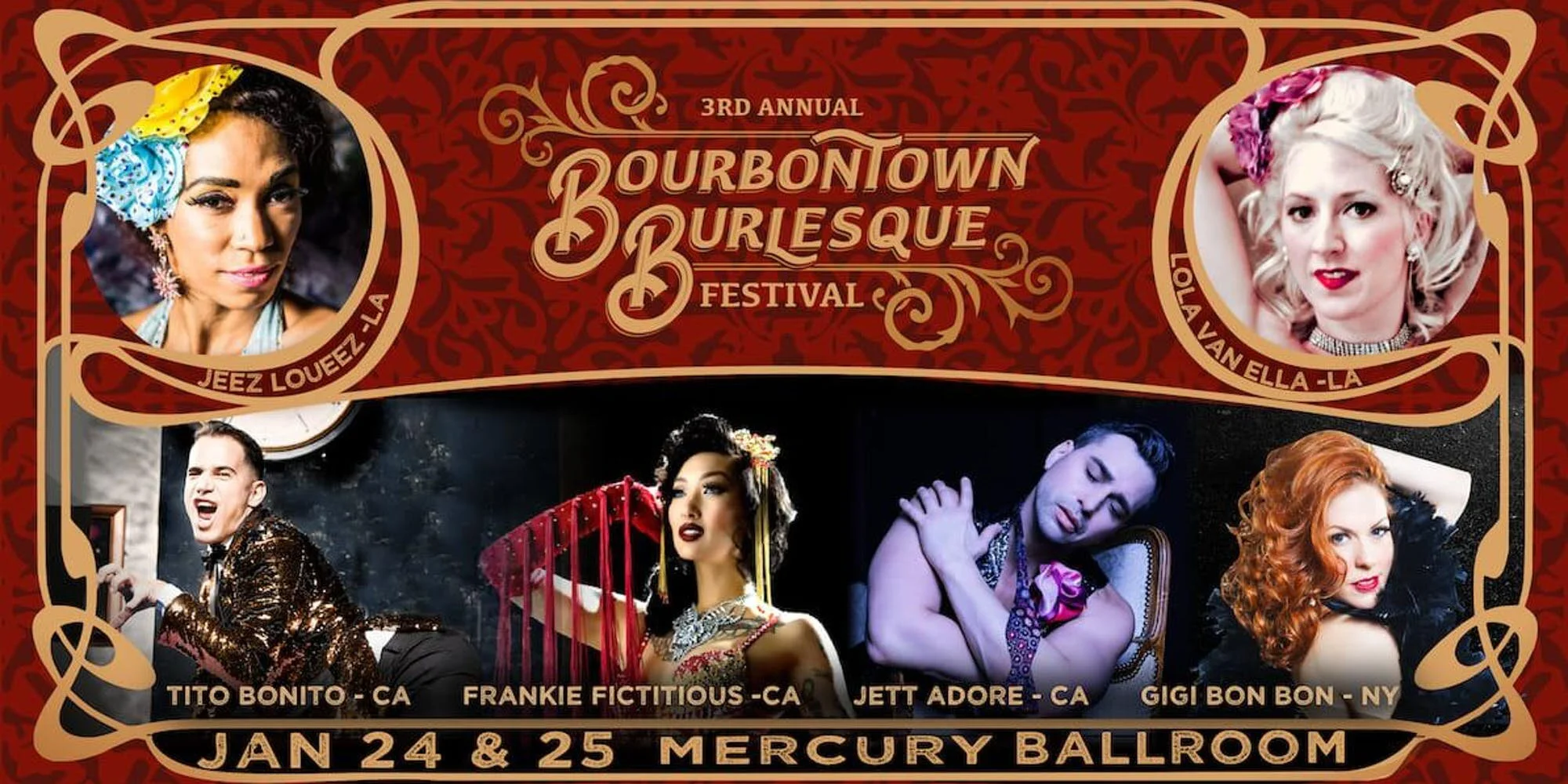 1/24/2020 Bourbontown Burlesque (Louisville, KY - Mercury Ballroom)