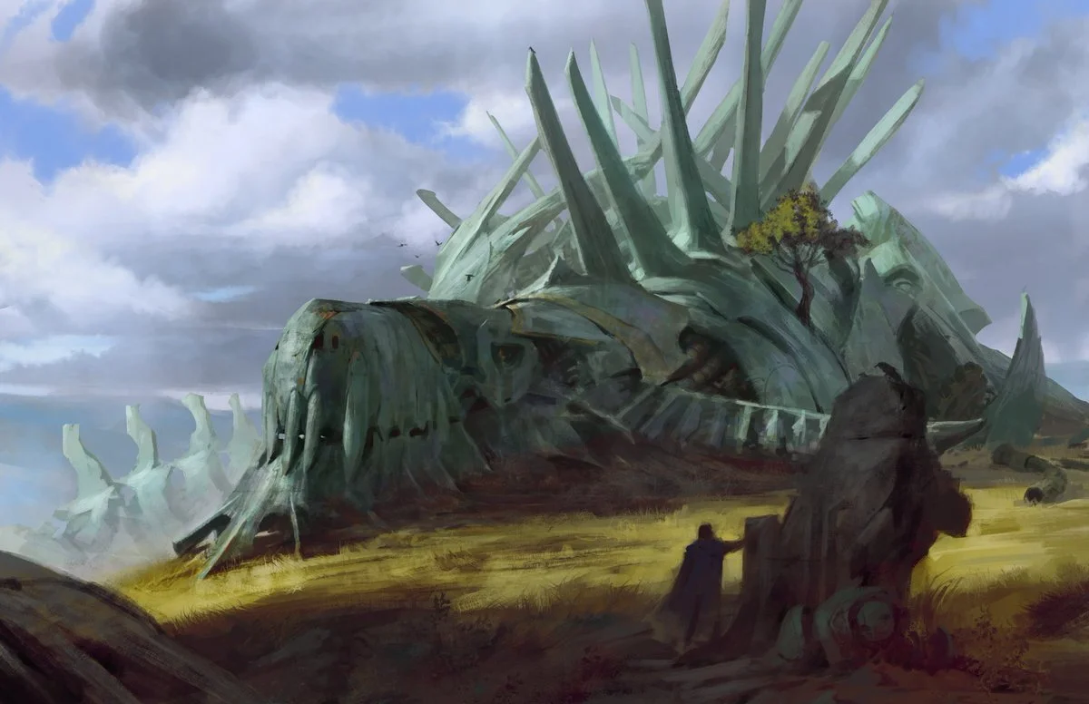 Remnants of a Dragon Engine from the Brother’s war - Art by Tyler Jacobson