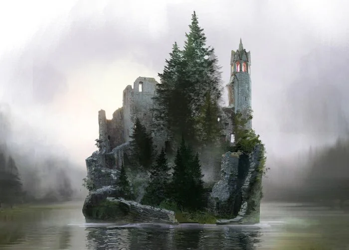 Castle in the Loch - Art by Anna Steinbauer