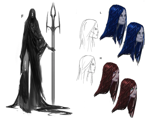 Undine merfolk variation study - Concept by Tyler Jacobson