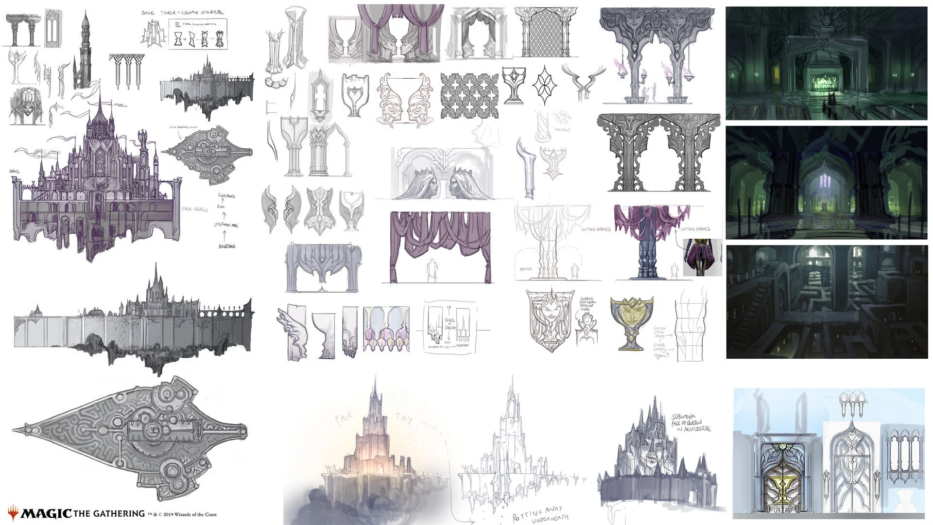 Castle Locthwain motifs &amp; exploration - Art by Nick Southam