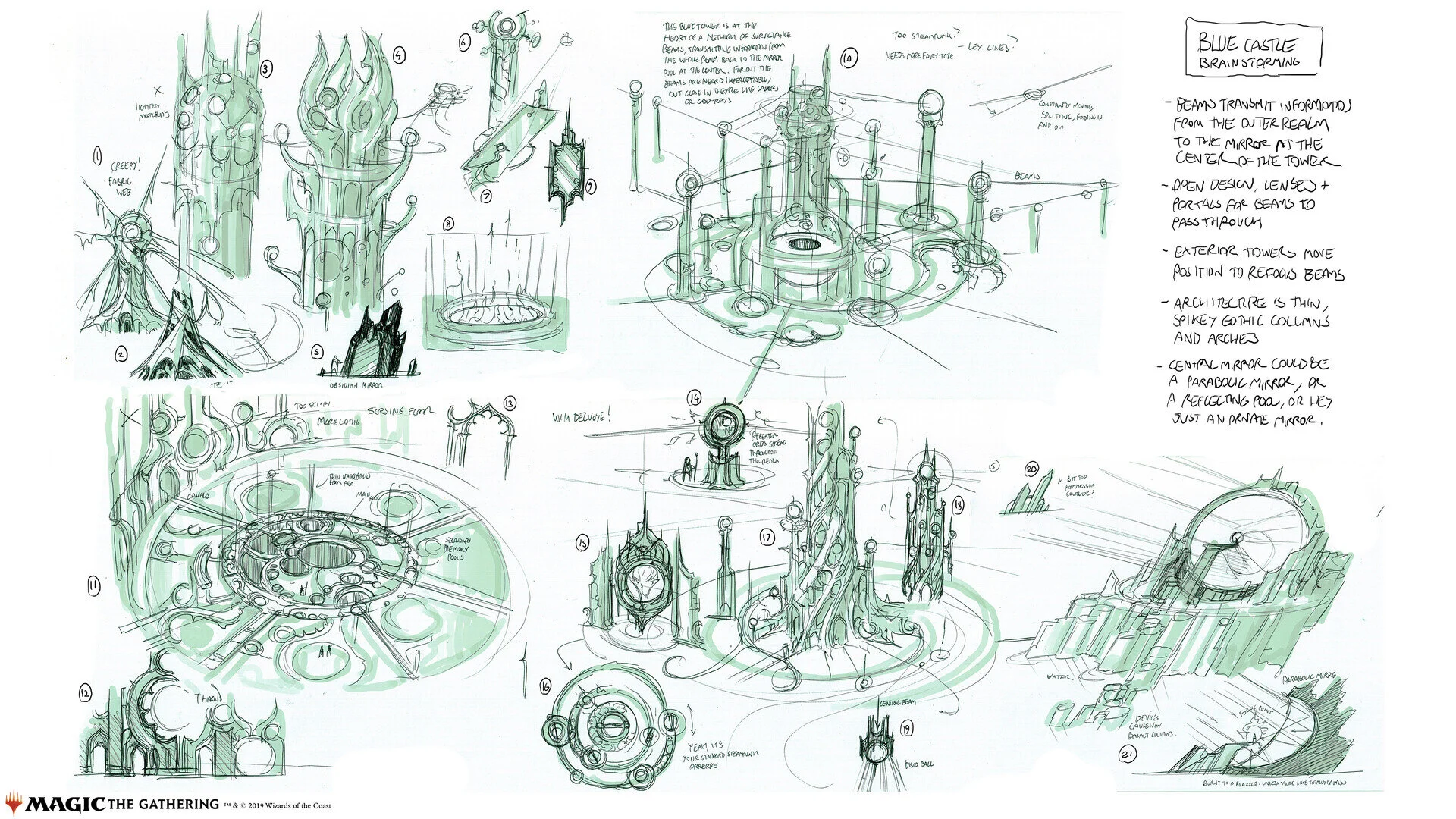Early Castle Vantress (“blue castle”) brainstorming - Art by Nick Southam