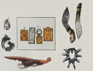 Vec ornaments and weapons - Concept by Anthony S Waters