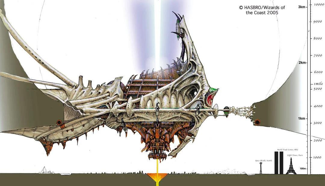 Side view of the Stronghold in detail with real-world landmarks for scale- Concept by Mark Tedin