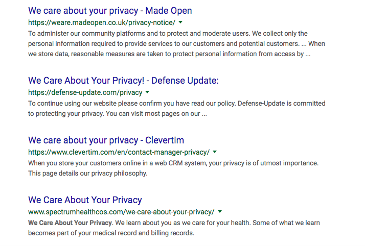 We care about your privacy