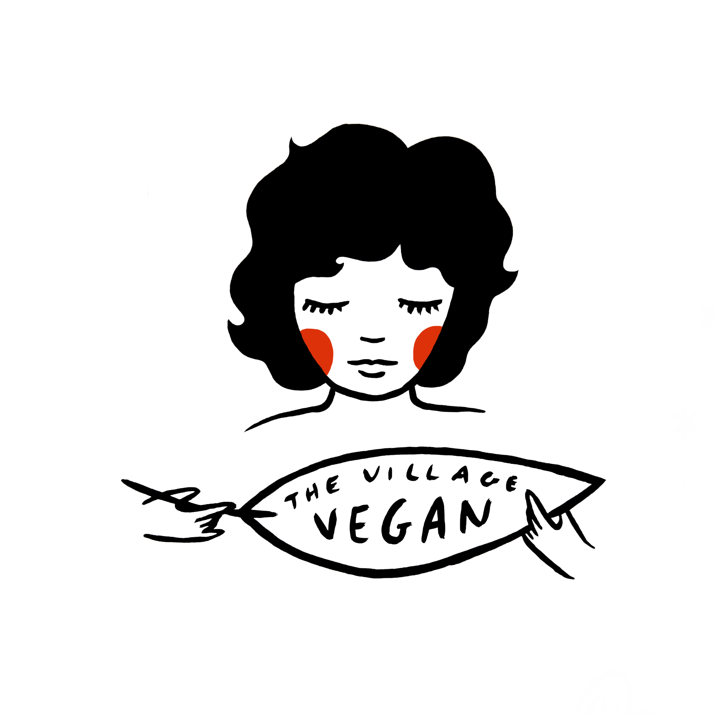 custom bakery character vegan hand painted illustration by em randall