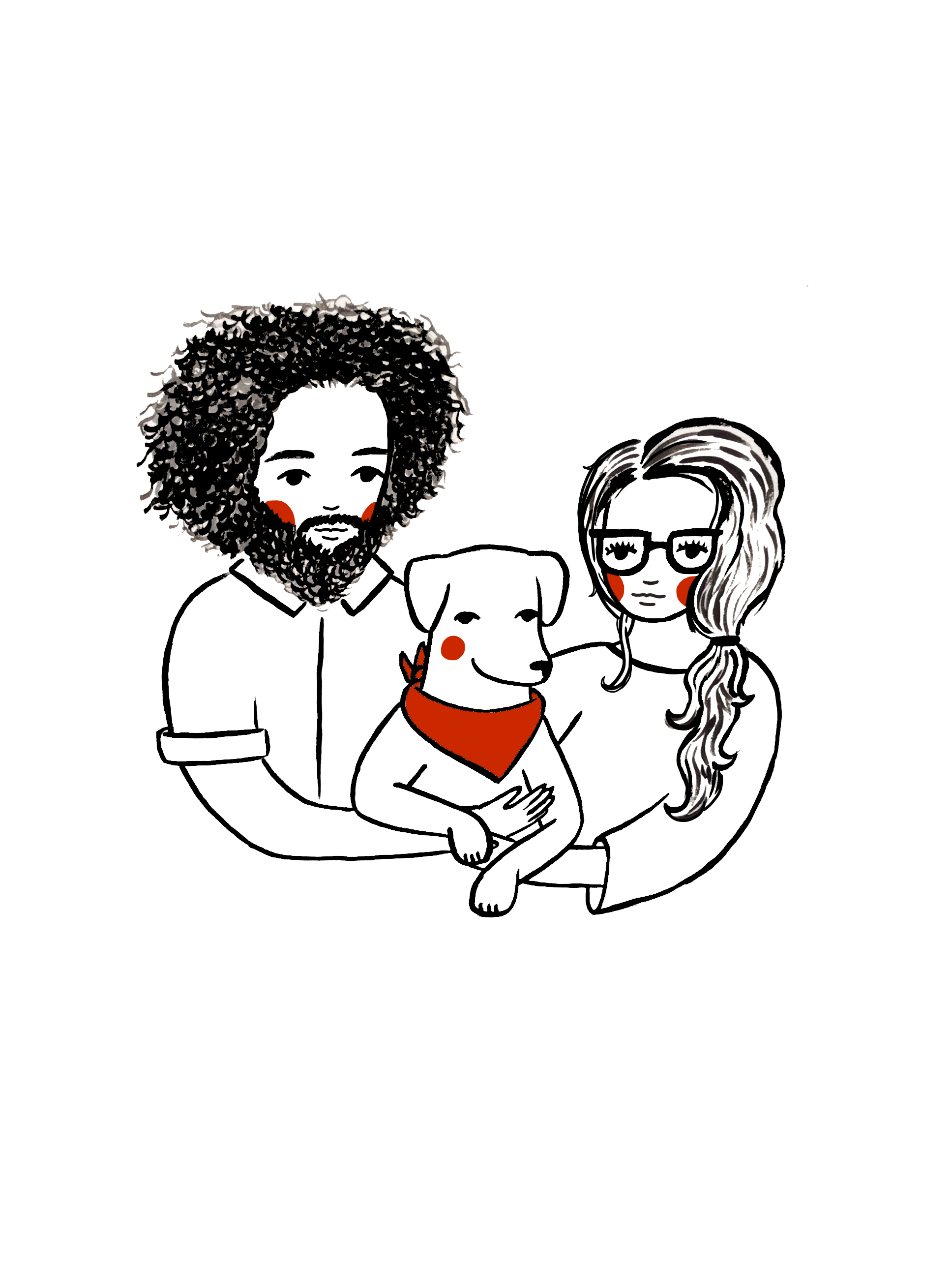 custom hand painted family portrait illustration by em randall