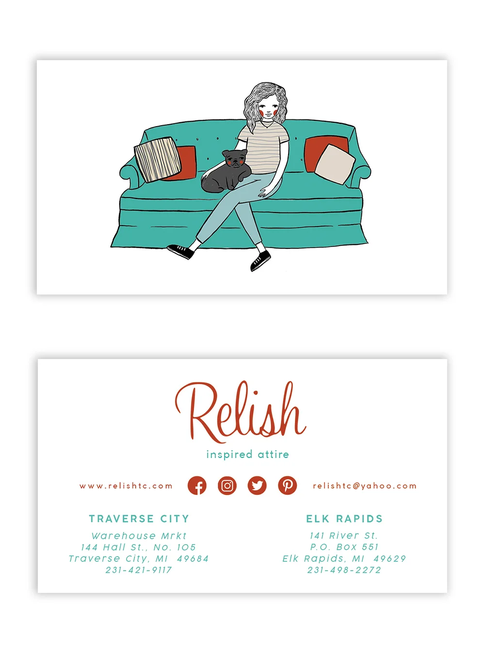 Custom Designed business cards by em randall