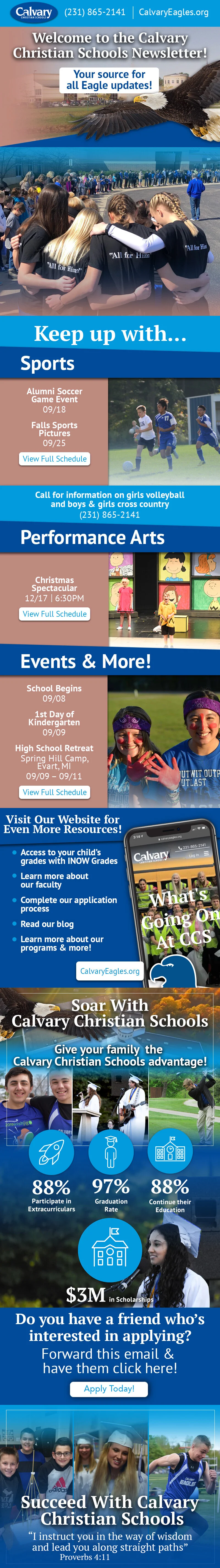 Calvary Christian Schools Welcome to the Newsletter