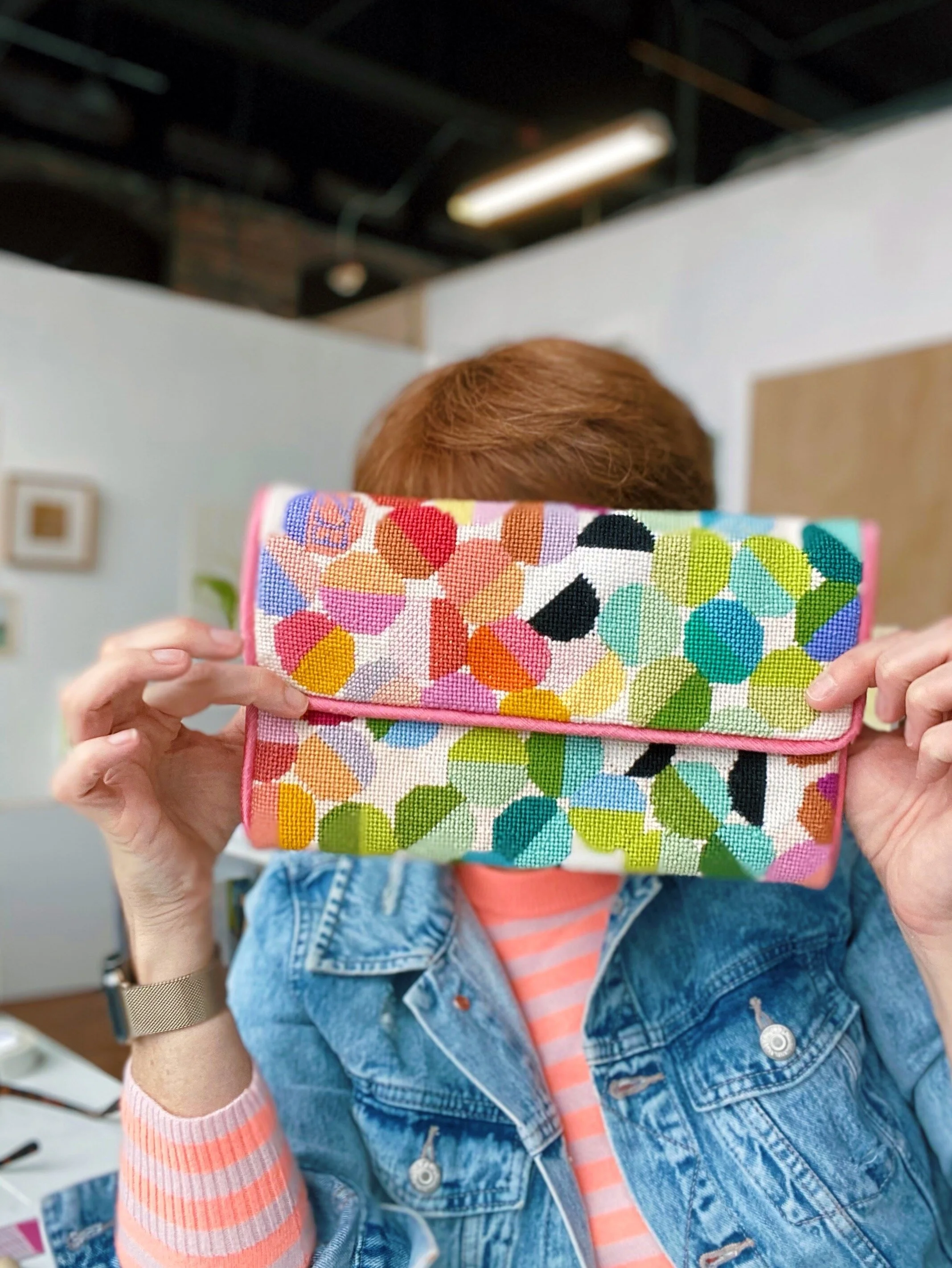 custom needlepoint clutch design — elizabeth crane swartz designs