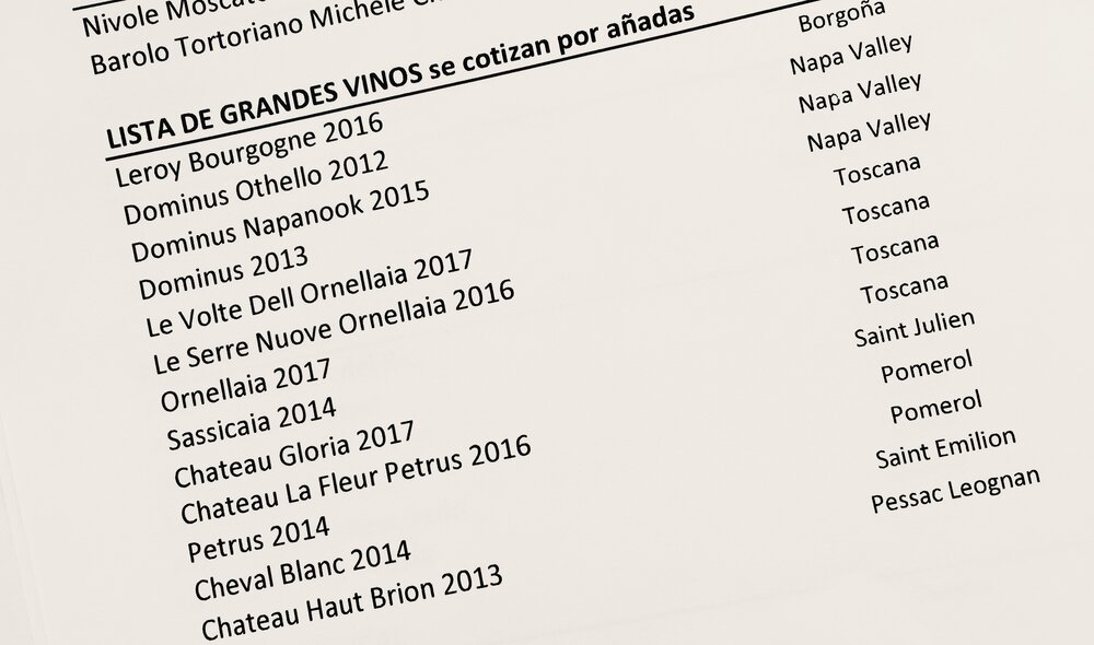 Vintages indicated on premium wines