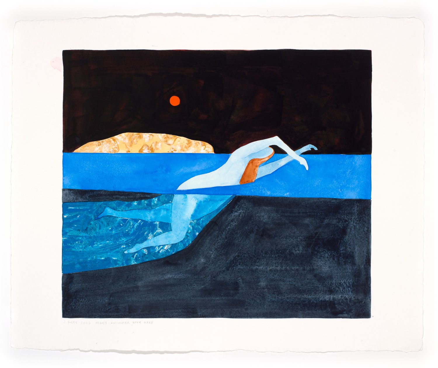 Night Swimmer with Wake