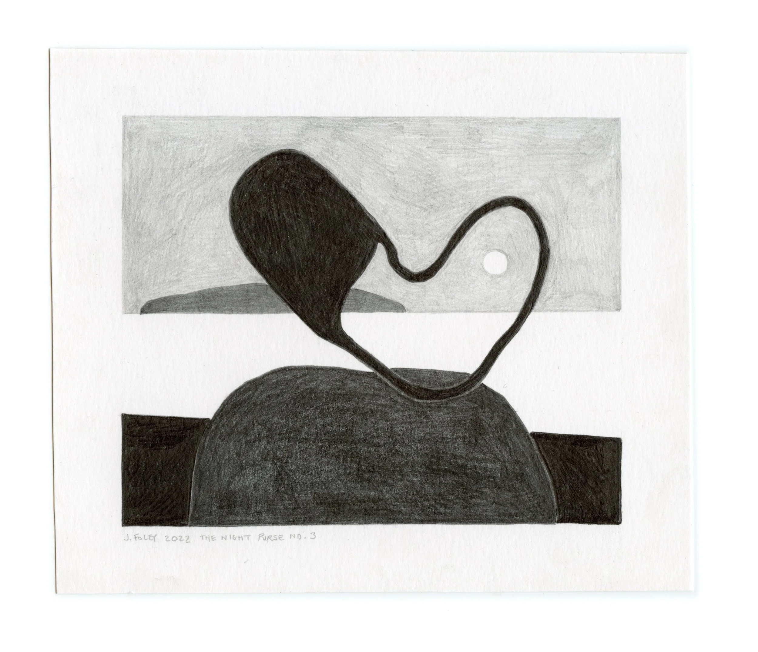 Landscape with Purse (6" x 7") graphite on paper, 2022.